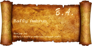 Baffy Ambrus névjegykártya